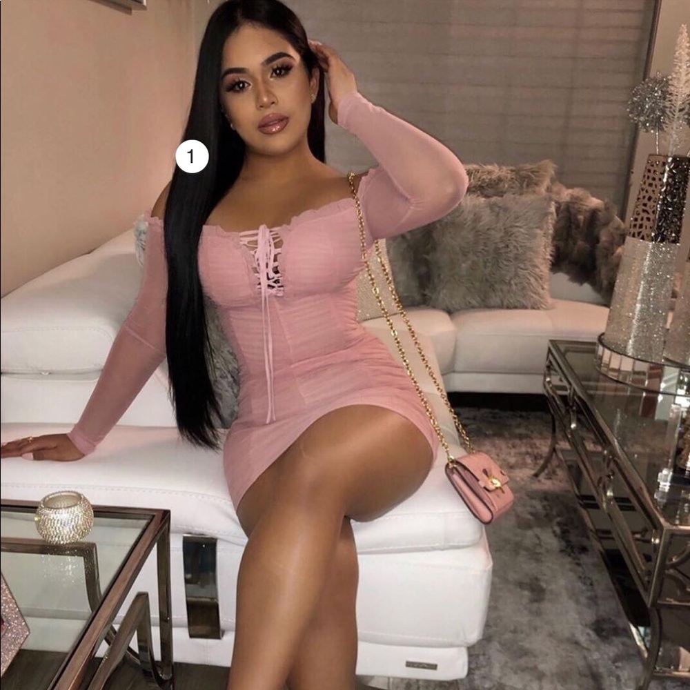 Mauve mesh dress